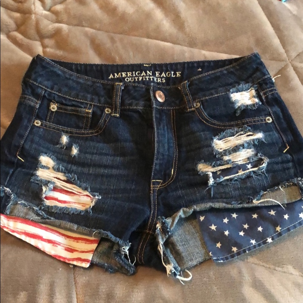 American flag American Eagle highwaisted darkdenim